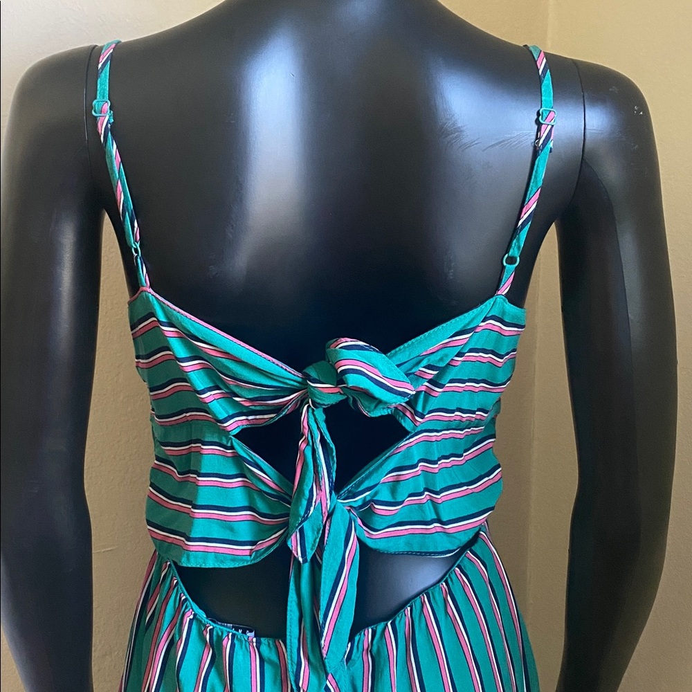 FAVLUX Kawaii Cute Striped Teal Pink Blue White Sundress - Picture 10 of 14